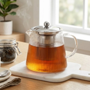 Chaleira de Vidro Borossilicato Lines com Difusor Aço Inox 750ml