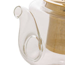 Chaleira de Vidro Borossilicato com Infusor Dourado Inox 600ml