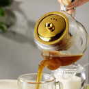Chaleira de Vidro Borossilicato com Infusor Dourado Inox 600ml
