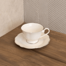 Jogo 6 Xícaras de Chá com Pires Maldivas com Fio de Prata 180ml