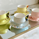 Jogo 8 Peças para Chá Papilon com Borda Dourada 200ml