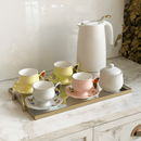 Jogo 8 Peças para Chá Papilon com Borda Dourada 200ml