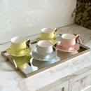 Jogo 8 Peças para Chá Papilon com Borda Dourada 200ml